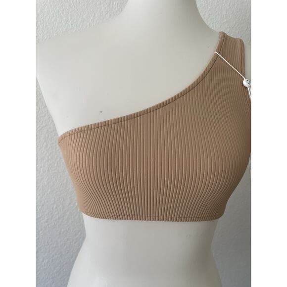 Frankies Swim Bikini Top One Shoulder Barb Ribbed Swimwear - Picture 3 of 8
